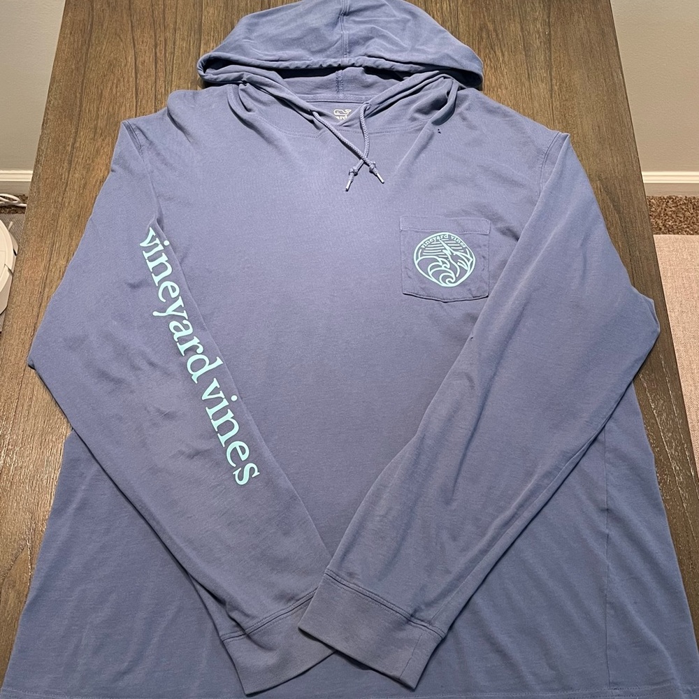Vineyard Vines Slate Blue Hoodie with Logo